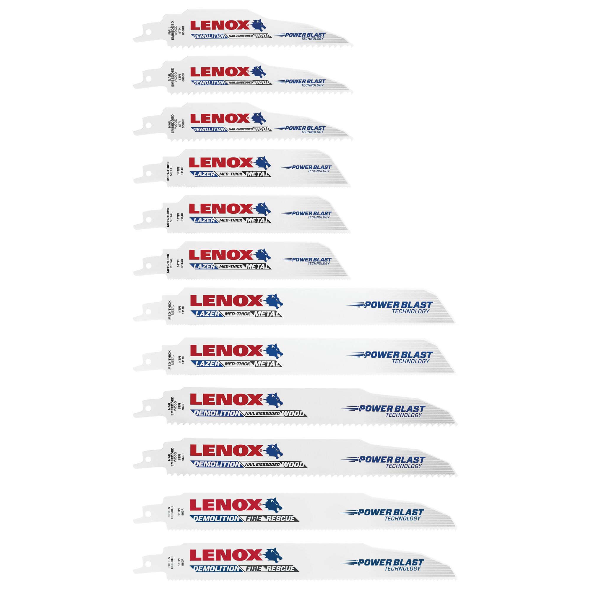 12PC Demolition Reciprocating Saw Blade Kit LENOX